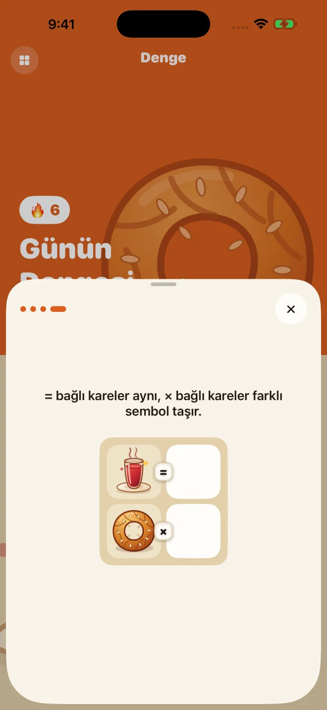 Denge oyununda adım adım oynanabilir öğretici
